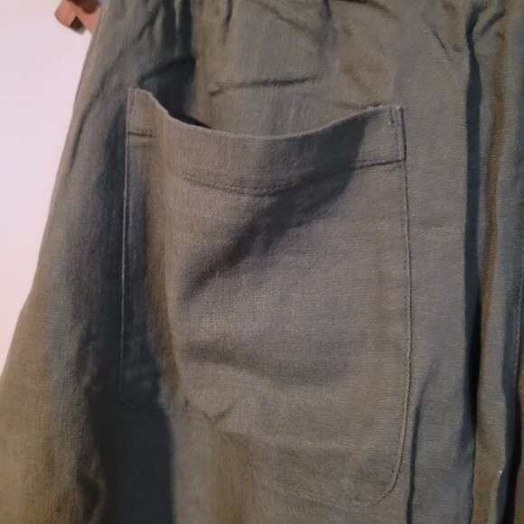 Old Navy High Rise Straight Leg Comfort Waistband Olive Green Linen Pants SZ 2X - Picture 4 of 5